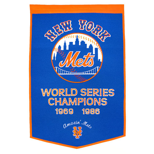 New York Mets Wool 24" x 36" Dynasty Banner
