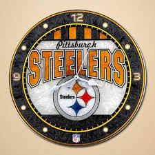 Pittsburgh Steelers Art Glass Clock