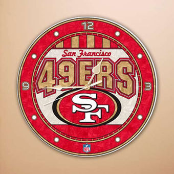 San Francisco 49ers Art Glass Clock