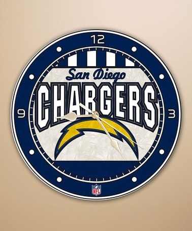 San Diego Chargers Art Glass Clock