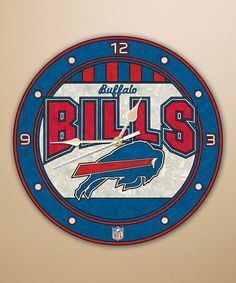 Buffalo Bills Art Glass Clock