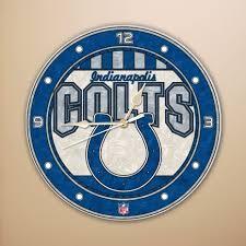 Indianapolis Colts Art Glass Clock