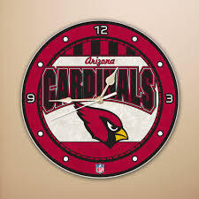 Arizona Cardinals Art Glass Clock