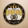 Boston Bruins Art Glass Clock