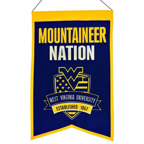 West Virginia Mountaineers Wool 14" x 22" Nations Banner
