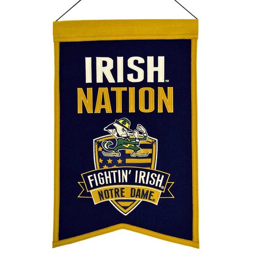 Notre Dame Fighting Irish Wool 14" x 22" Nations Banner