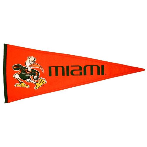 Miami Hurricanes Wool 32" x 13" Traditions Pennant