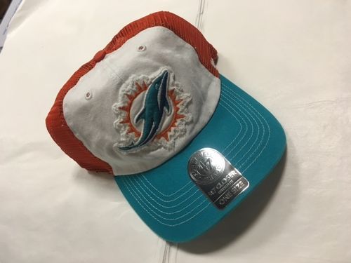 Miami Dolphins White Stretch Fit 47 Brand Hat