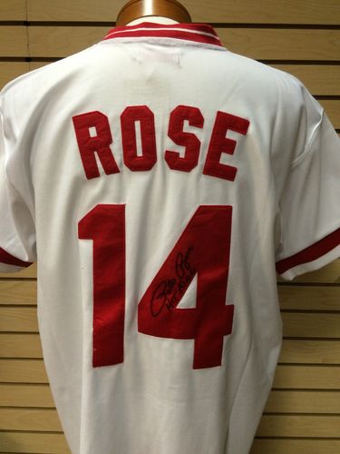 Pete Rose Autographed Cincinnati Reds Jersey #14