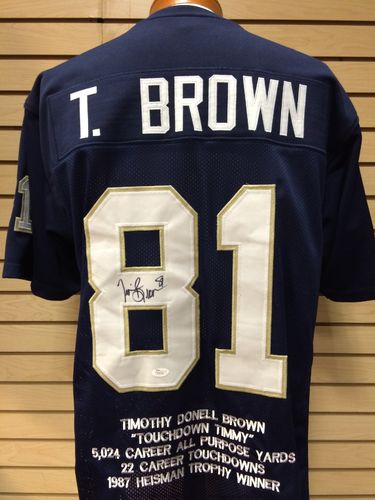 Tim Brown Autographed Notre Dame Fighting Irish Jersey #81