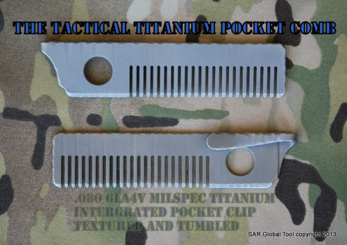Tactical Titanium pocket Comb/Textured