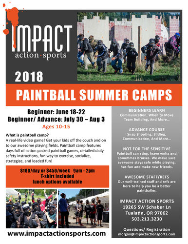 2018 Paintball Summer Camp