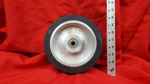 8" x 2" Solid Rubber Contact Wheel with 1/2" Bearings for 2x72 Grinder
