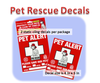 Pet Alert Rescue Decal