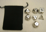 10x Sets of 7 Metal Polyhedral Dice