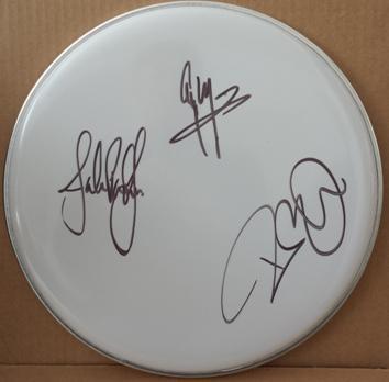 Led Zeppelin Page Plant and Jones Autograph Drum Head with COA