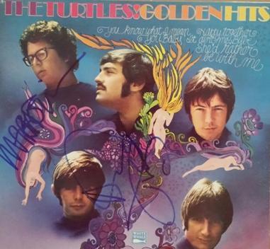 The Turtles Howard Kaylan and Mark Volman Authentic autographs on LP Cover Rare with COA