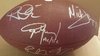Rock Legends Clapton,Plant,Bono,Jagger,Angus Signed Football with COA