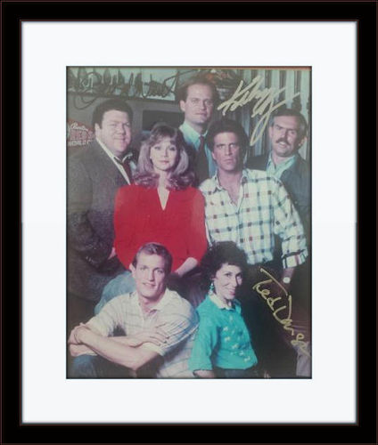Framed Cheers TV Show Cast Members Photo Autograph with COA