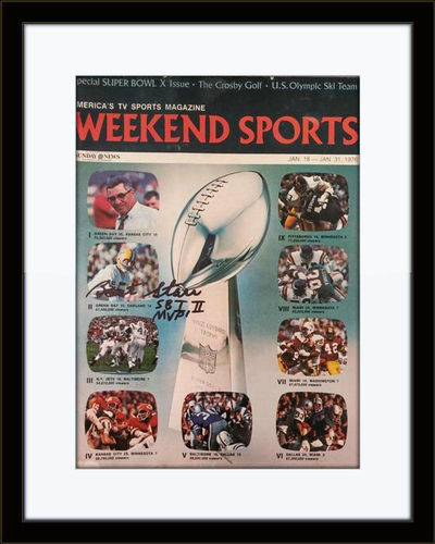 Framed Bart Starr Packers Autographed Magazine Cover with COA